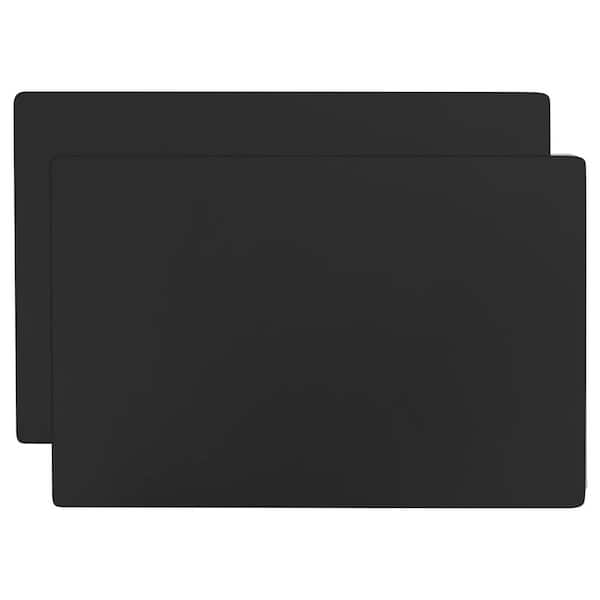 2 Pack Black Silicone Mats for Kitchen Counter, Nonskid Heat Resistant Countertop Protector for Drawer Organizer