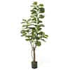 Fencer Wire 6 ft. Green Artificial Fiddle Leaf Fig Tree, Potted Ficus ...