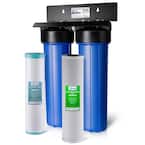 2-Stage Whole House Water Filtration System with 20 x 4.5 in. Carbon Block and Iron and Manganese Reducing Filters