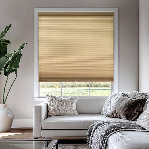 Cut-to-Size Morning Croissant Cordless Light Filtering Privacy Cellular Shades 24 x 48 in. L