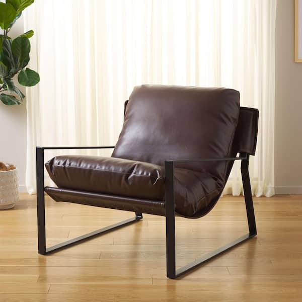 SAFAVIEH Popham Black/Dark Brown Reclining Upholstered Side Chair