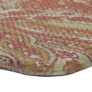 Rust and Green Paisley 17.5 in. x 48 in./17.5 in. x 28 in. Anti-Fatigue Wellness Mat