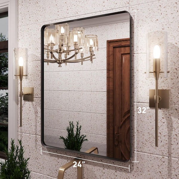 Rizitoc 24 in. W x 32 in. H Rounded Rectangle Framed Wall Bathroom