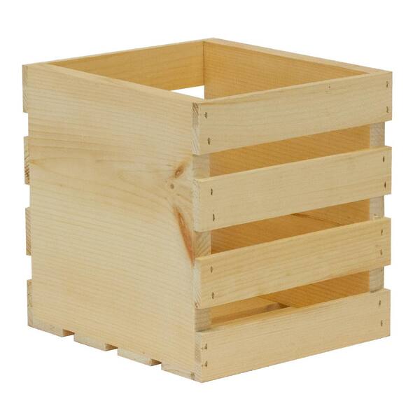 Crates & Pallet Crates and Pallet 9 in. x 9.5 in. x 9.5 in. Square Wood Crate