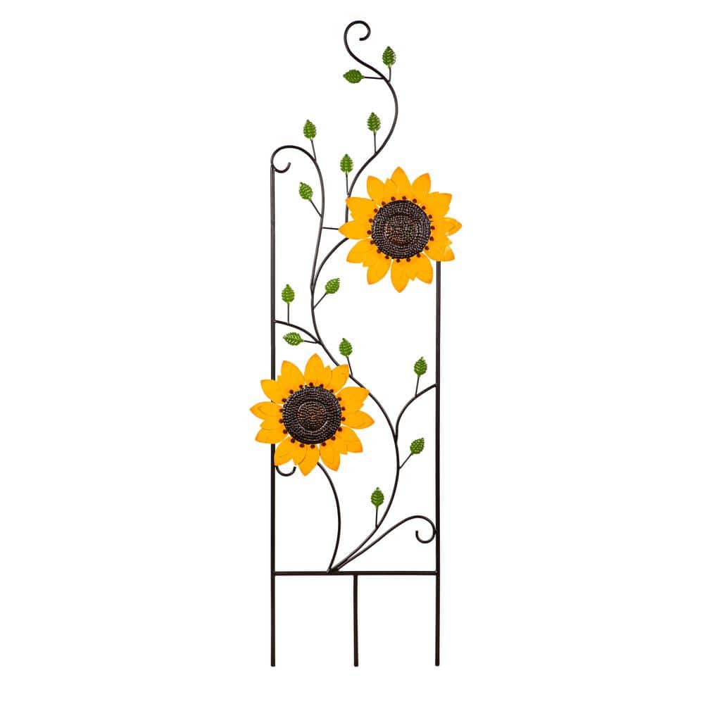 Evergreen Enterprises 72 in. Iron Sunflower Trellis PHD078 The Home Depot