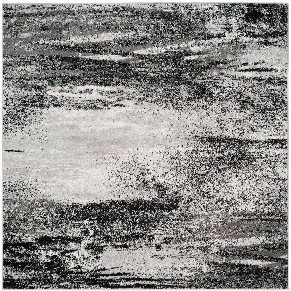 SAFAVIEH Adirondack Silver/Multi 8 ft. x 8 ft. Square Solid Area Rug ...