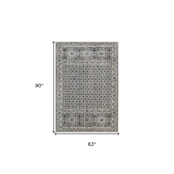 2 ft. x 8 ft. Gray, Ivory Abstract Area Rug