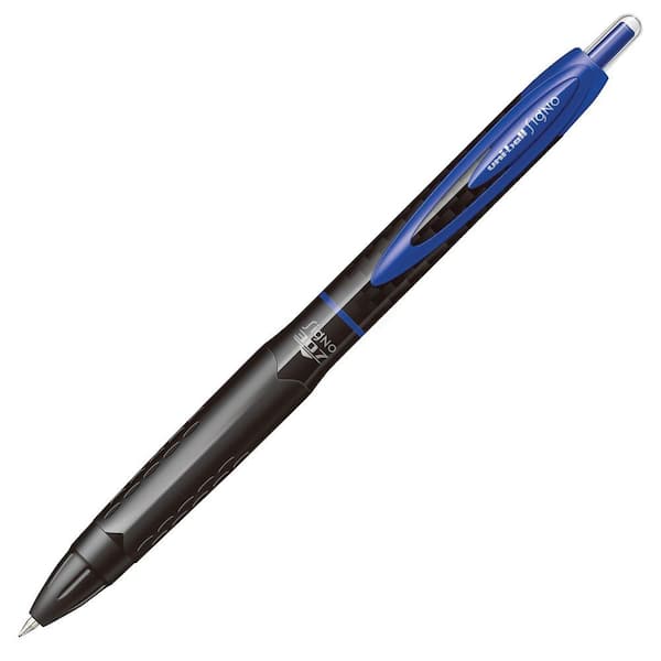 Uni-ball 307 0.5 mm Gel Pens Micro Point Type - 0.5 mm Point Size - Blue Gel-Based Ink - Black, Blue Barrel (12-Pack)