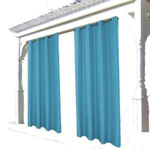 Water Resistant Outdoor Grommet 1 Panel Curtains for Patio with Privacy Sunlight Blocking Curtains for Porch (Teal)