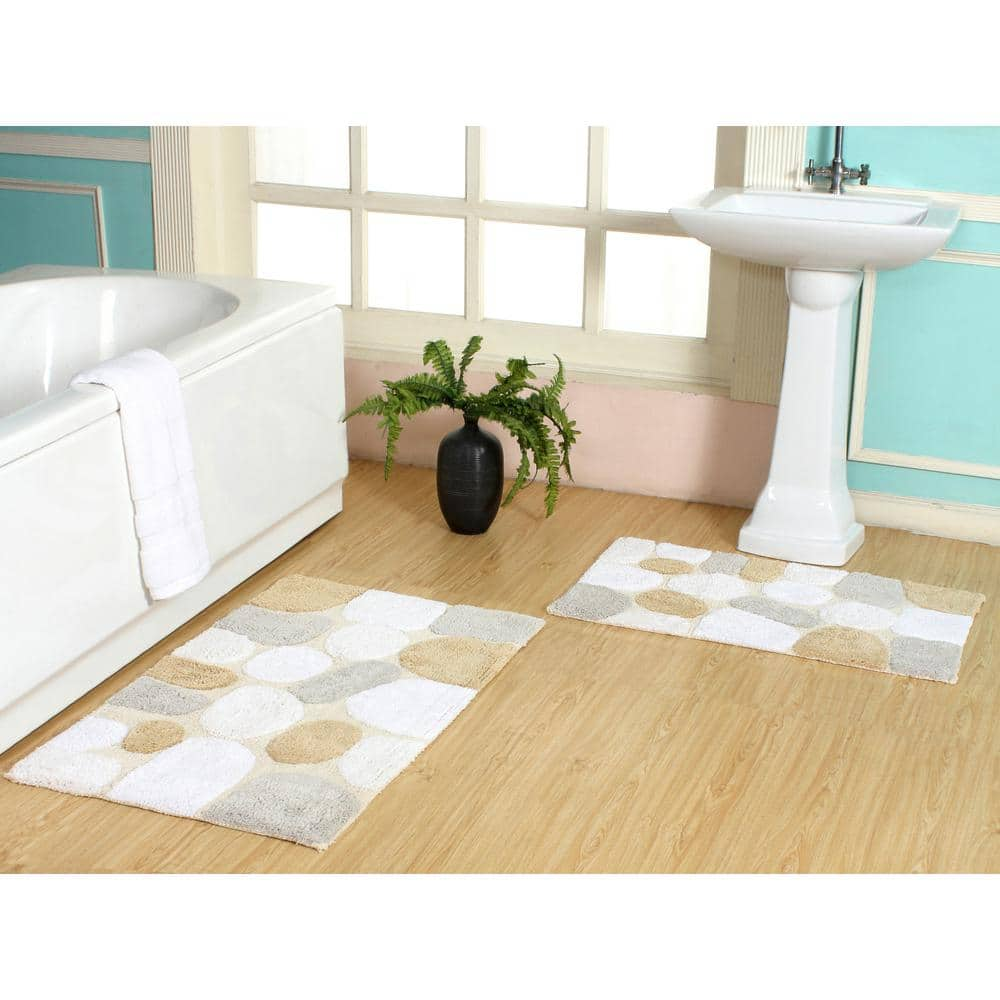 Air Ecru Set of 2 high quality Bathroom Carpet Mat Set, Closet Set