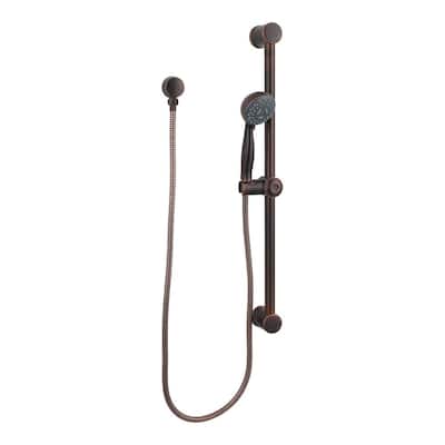 Pfirst 3-Spray Round Wall Bar Shower Kit with Hand Shower in Rustic Bronze
