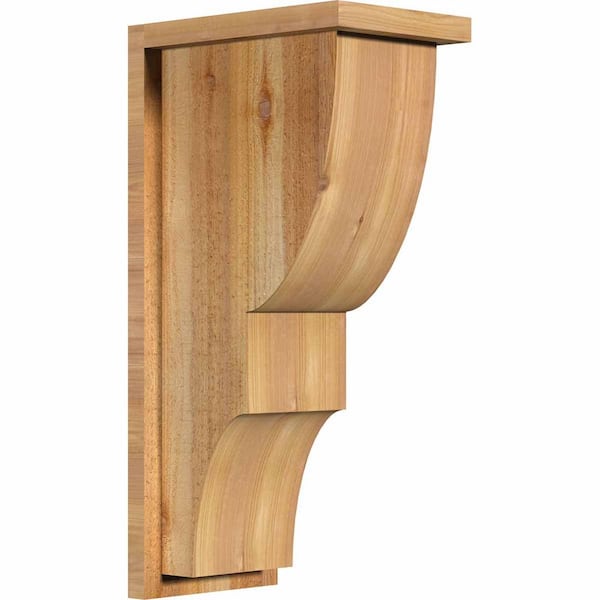 Ekena Millwork 8 in. x 12 in. x 24 in. Western Red Cedar Ridgewood Rough Sawn Corbel with Backplate