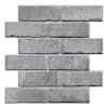 3D Gray Brick Peel and Stick Wall Tile PVC Faux Brick Wall Panels