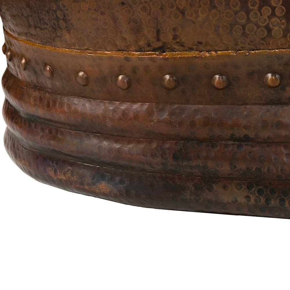67" Oil Rubbed Bronze Hammered Copper Double Slipper Bathtub