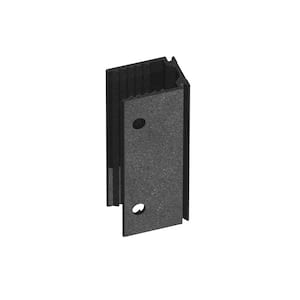 1 in. x 4 in. Matte Black Aluminum Wood Board Bracket Modular Fencing for An Outdoor Privacy Fence System