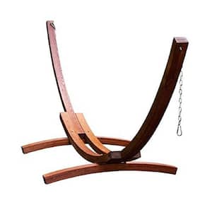 13.5 ft. L Wood Patio Double Hammock Stand in Brown
