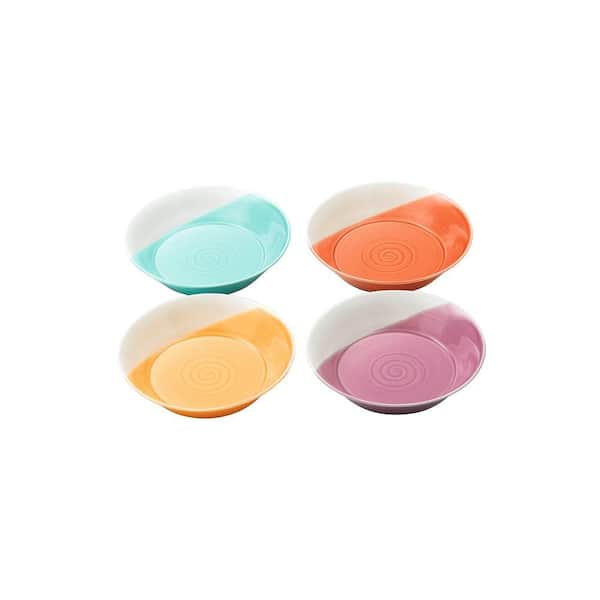 RD 1815 Bright 37 fl. oz. Mixed Colors Porcelain Pasta Bowl (Set of 4)