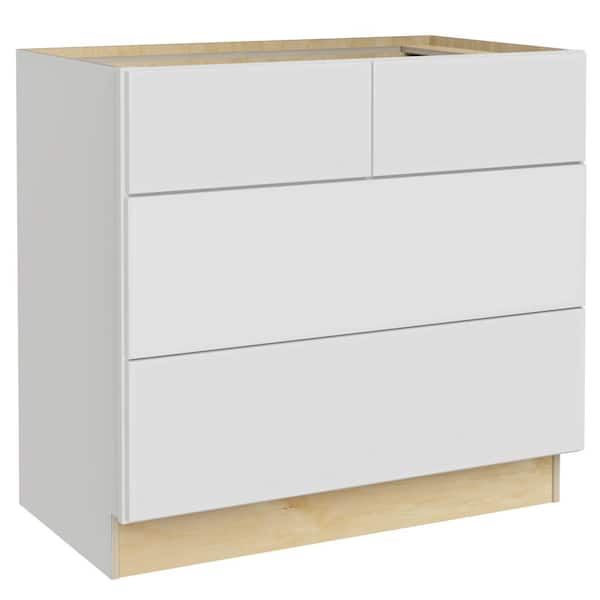 Hargrove 36 in. W x 24 in. D x 34.5 in. H Assembled Plywood Cooktop Base Kitchen Cabinet in Vesper White with Soft Close