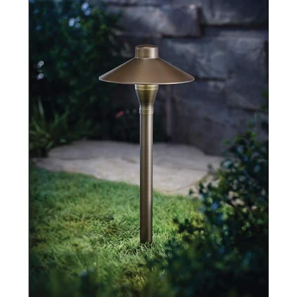 60 Lumen Low Voltage Brass Integrated LED 2700K Warm White Waterproof Outdoor Landscape Path Light