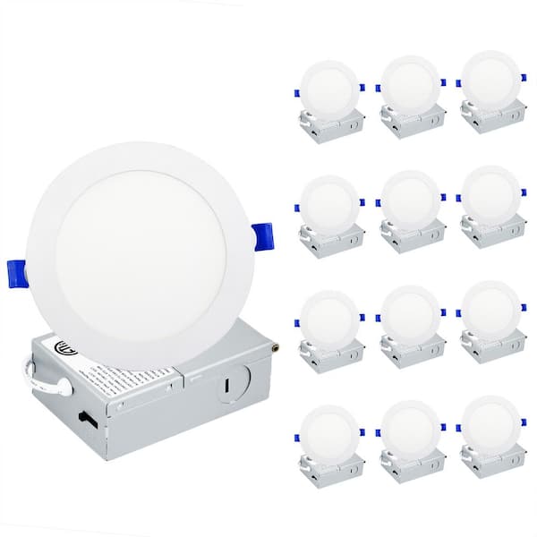 6 in. Adjustable CCT Canless Indoor Integrated LED Recessed Down Light, UltraThin LED Recessed Ceiling Light (12-Pack)