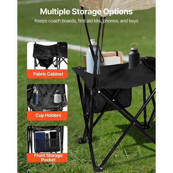 SKYSHALO Portable Folding Bench, 6-Seat Soccer Bench with Storage