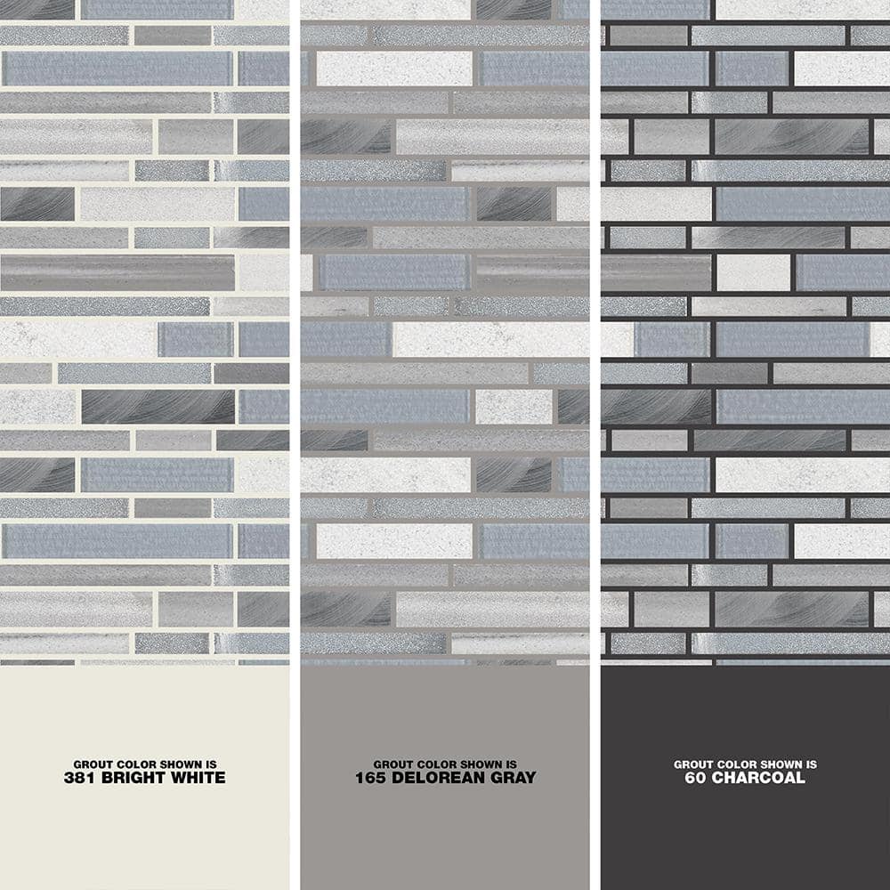 Harlow 12'' x 12'' Gray and White Glass Stone Mosaic Tile