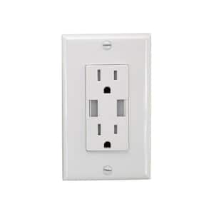 15 Amp 125-Volt Tamper Resistant Combination Duplex Receptacle and Smart Chip USB Charger, White