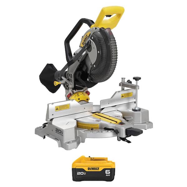 20-Volts MAX XR Lithium-Ion Cordless 10 in. Dual Bevel Fixed Miter Saw with 20-Volts MAX Lithium-Ion 6.0 Ah Battery Pack