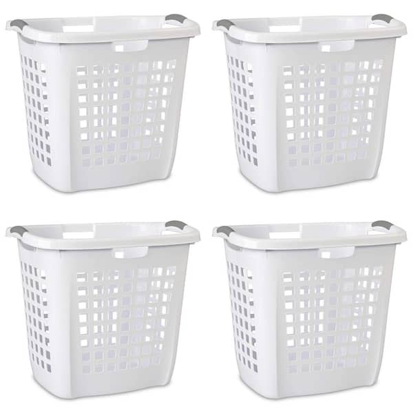 Sterilite 0.2 Gal. Plastic Ultra Easy Carry Dirty Clothes Laundry Basket Hamper (4-Pack)