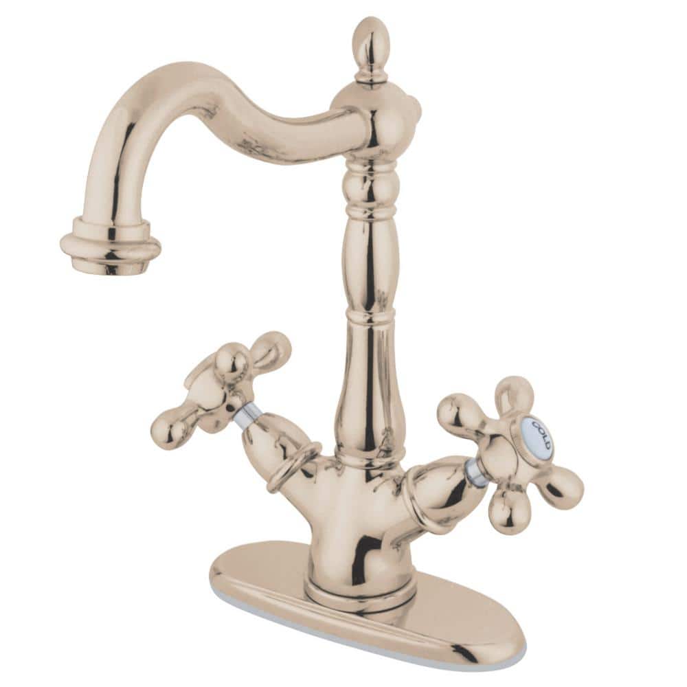 Polished Nickel Double Handle Vessel Sink Faucet