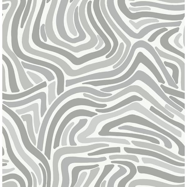 NuWallpaper Grey Spirited Peel and Stick Wallpaper Sample