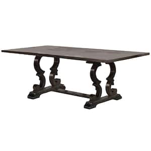 Shachar 72 in. or 90 in. Extendable Rectangle Rustic Dark Brown Wood Dining Table (Seats 6)