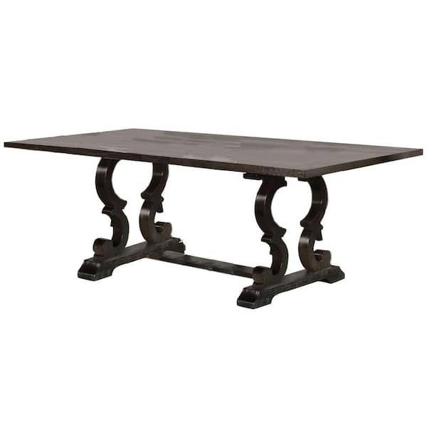 Best Master Furniture Shachar 72 in. or 90 in. Extendable Rectangle Rustic Dark Brown Wood Dining Table (Seats 6)