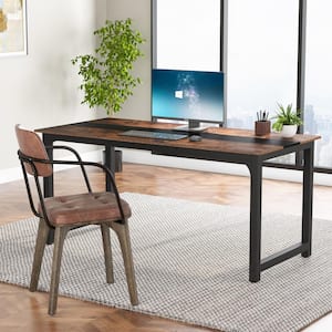 Moronia 70.9 in. Rectangular Brown and Black Executive Computer Desk Conference Table for Home Office