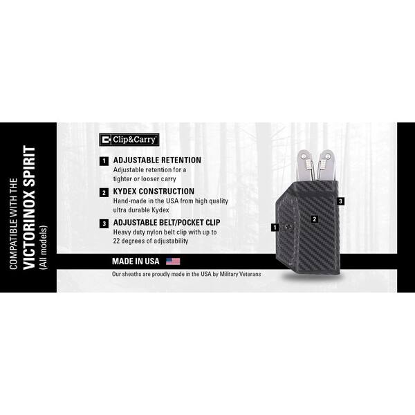Clip & Carry Kydex Multi-Tool Sheath for Victorinox Spirit -(Multi
