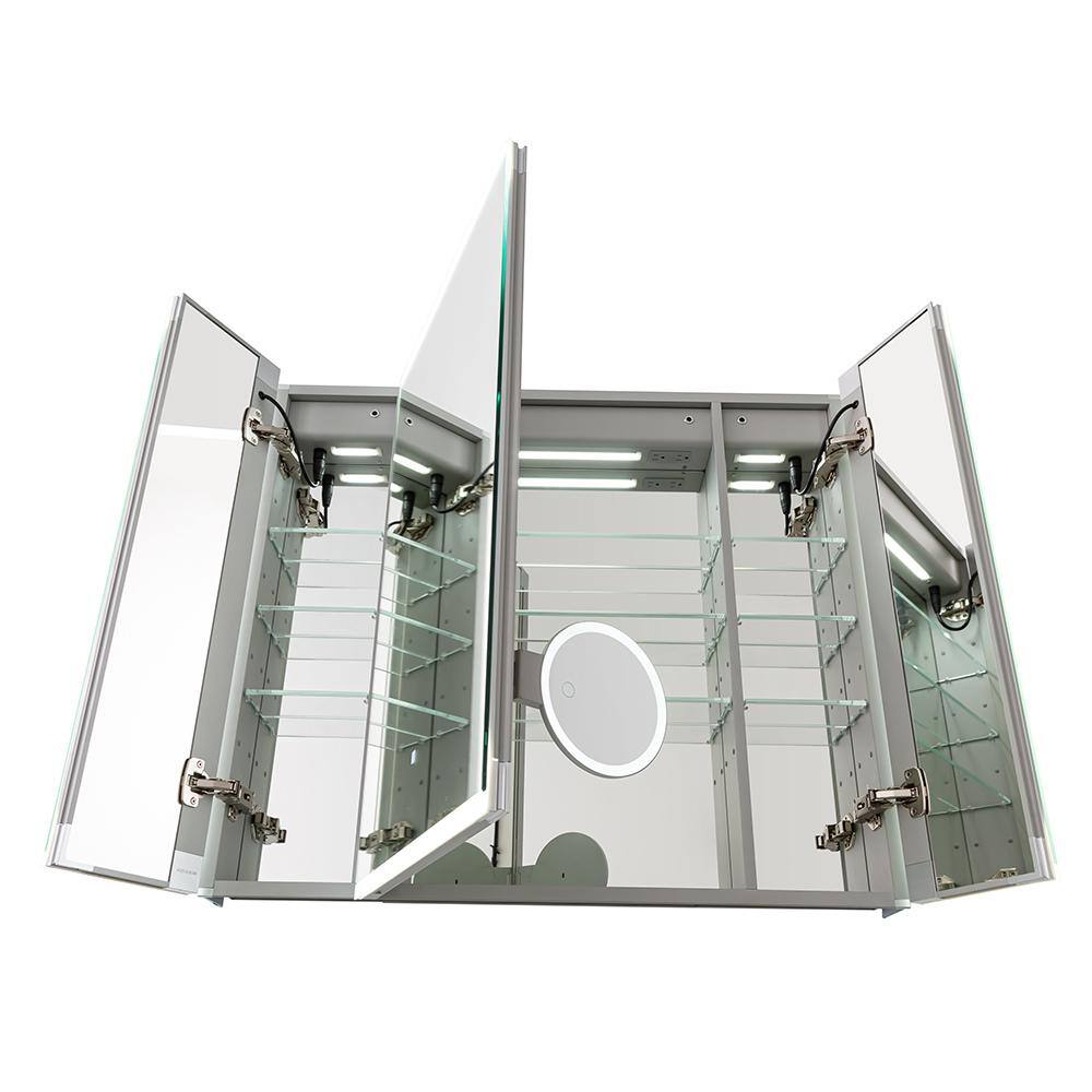Royale Plus 36" Brushed Aluminum LED Medicine Cabinet with Defogger