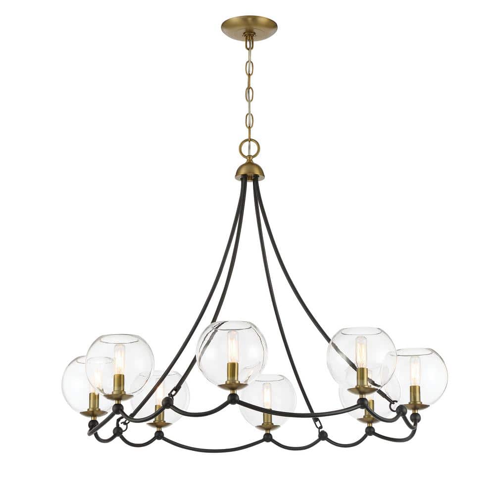 Kearney Park 8-Light Black and Soft Brass Candlestick Chandelier for Dining Room with No Bulbs Included price history on PriceWatchPro