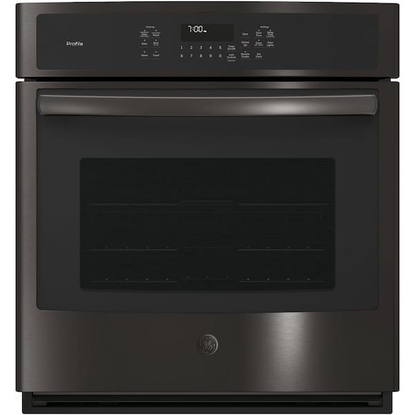 GE Profile 27 in. Single Electric Smart Wall Oven with Convection Self-Cleaning and Wi-Fi in Black Stainless Steel