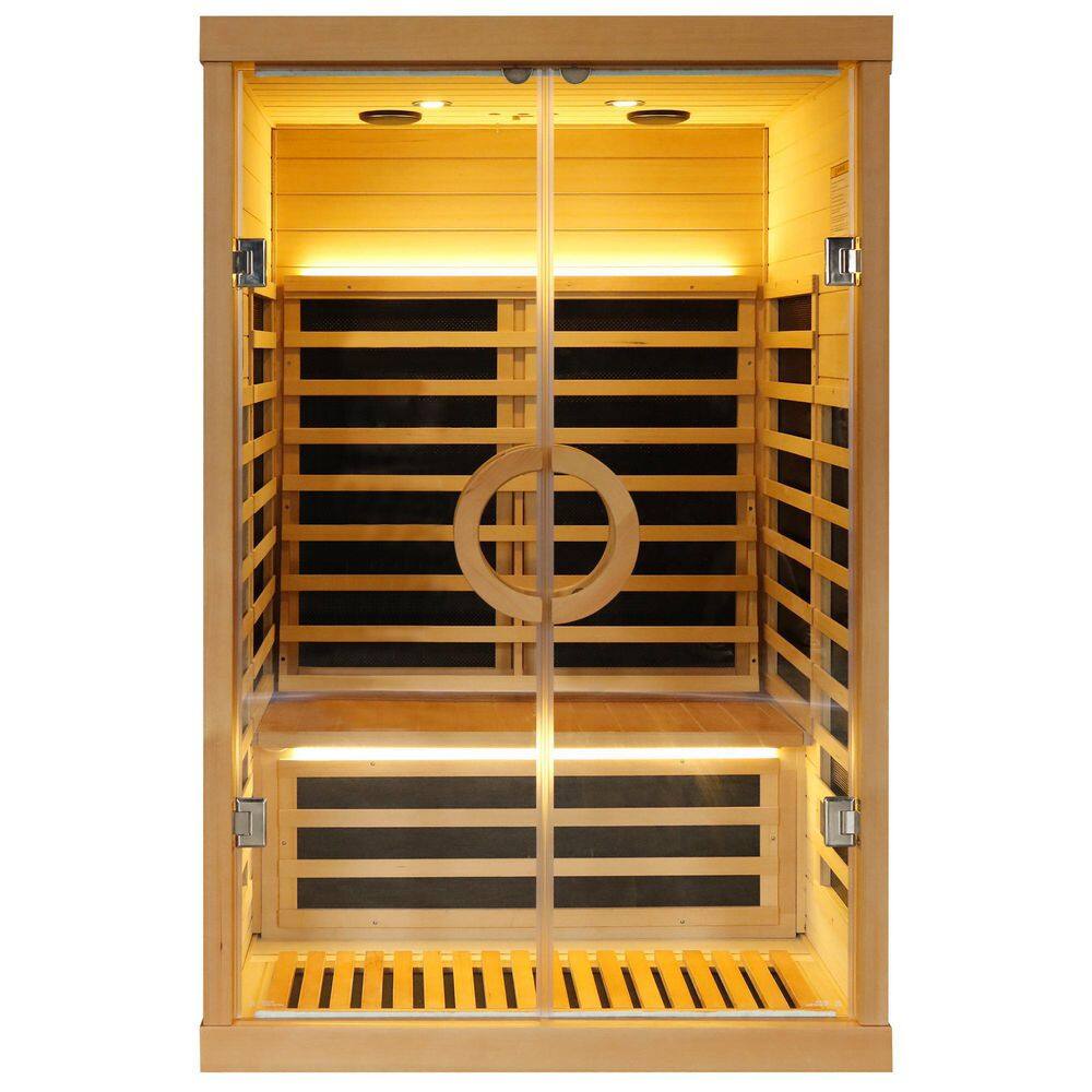 2-Person Occupancy Indoor Hemlock Wood Far Infrared Double Glass Family Sau