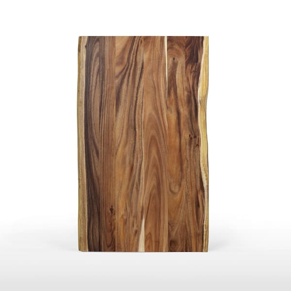 5 ft. L x 30 in. D Natural Saman Solid Wood Butcher Block Standard Countertop with Live Edge