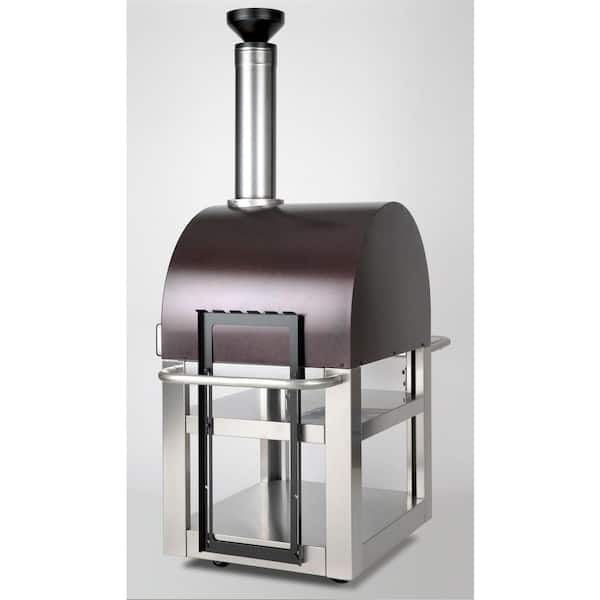 Hanover Portable Wood Fired Outdoor Pizza Oven in Stainless Steel HPZ100 -  The Home Depot