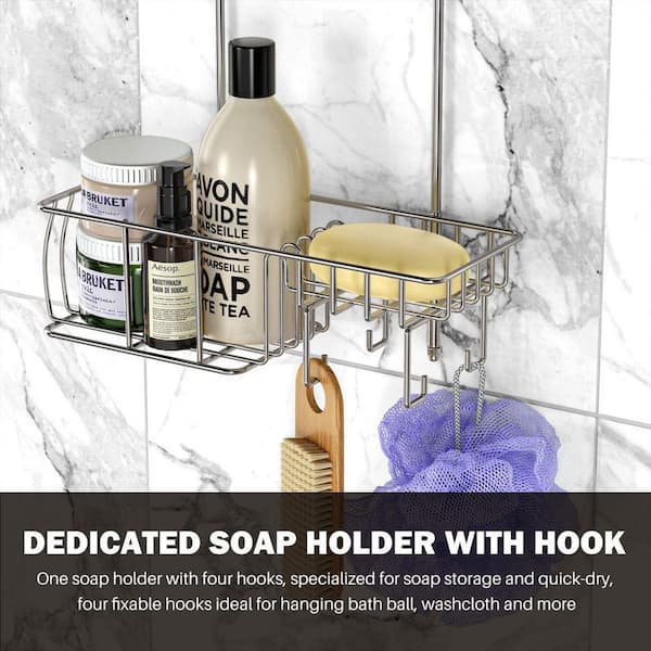 Hanging Shower Caddy Over Shower Head Hanging Shower Organizer with Soap  Holder and Hooks for Razor, Over the Shower Head Caddy Storage Rack  Rustproof