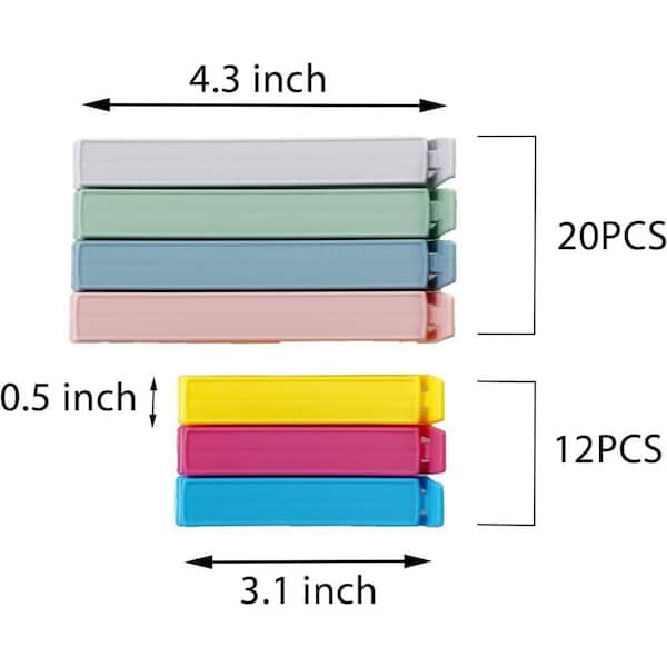 Plastic Chip Clips with Curved Design, Sealing Bag Clips for Food Packages, Food, Kitchen and Home (32-Pack)