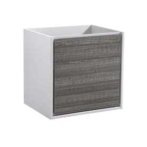 Catania 24 in. Modern Wall Hung Bath Vanity Cabinet Only in Glossy Ash Gray