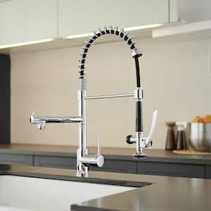 Single Handle Stainless Steel Pull Down Sprayer Kitchen Faucet with Pull Down Sprayer in Chrome