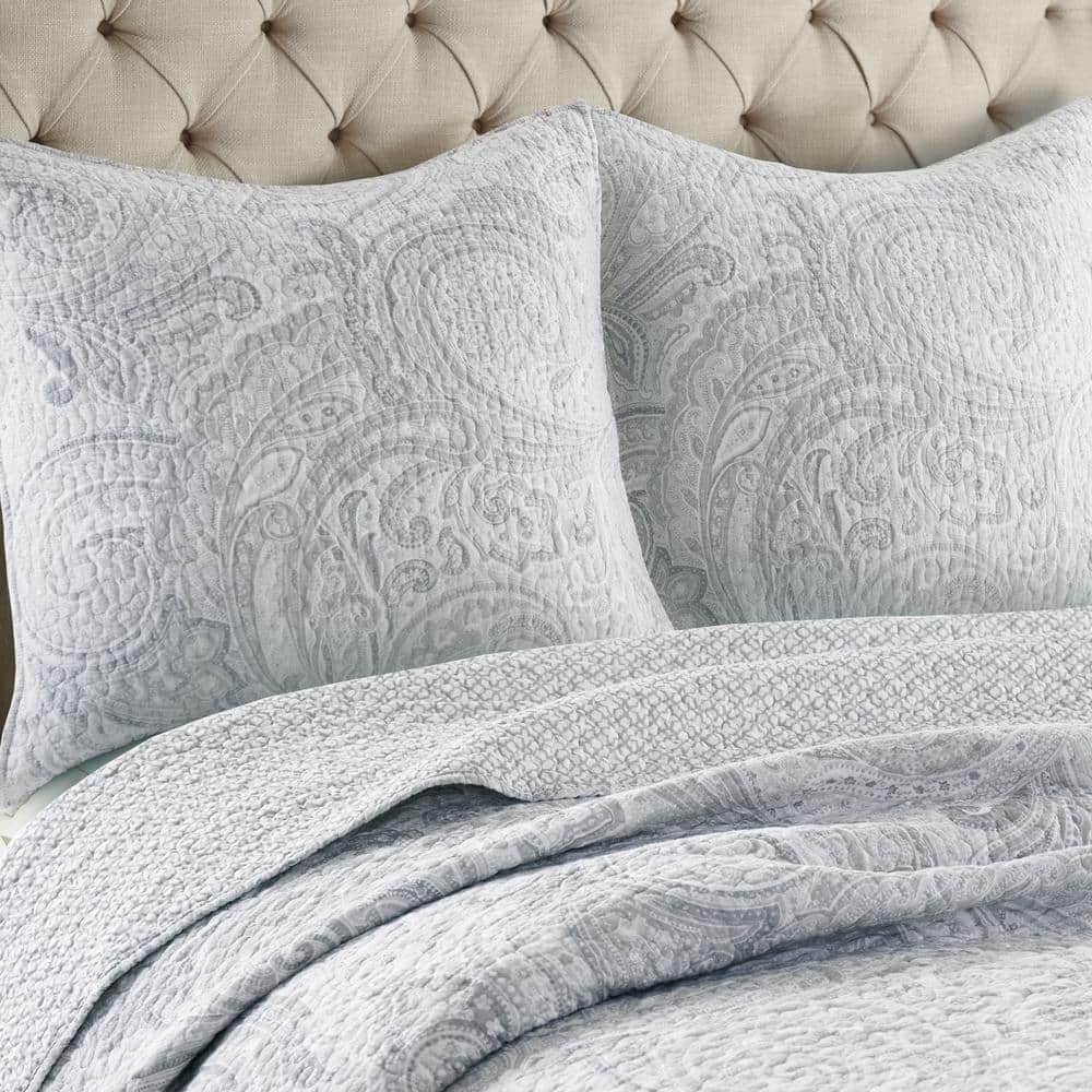 Spruce Grey Cotton Euro Shams Set of 2