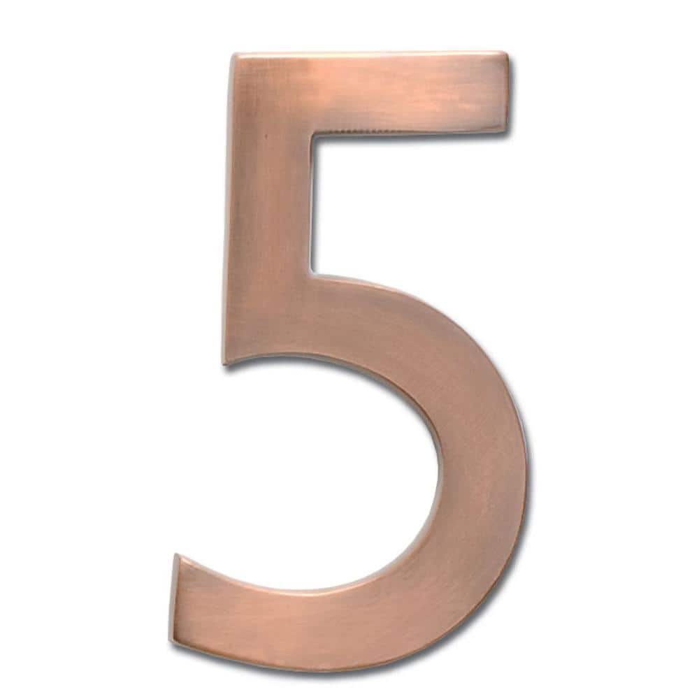 Antique Copper Architectural Mailboxes 3582AC-9 4-Inch Solid Cast Brass Floating House Number,9 
