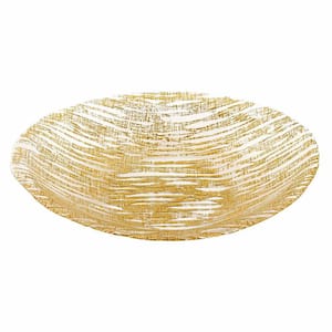 Amelia 9 in. W x 2 in. H x 15 in. D Round Gold Glass Bowls