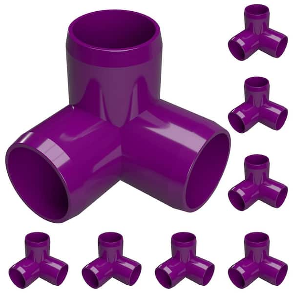 Formufit 3/4 in. Furniture Grade PVC 3-Way Elbow in Purple (8-Pack)