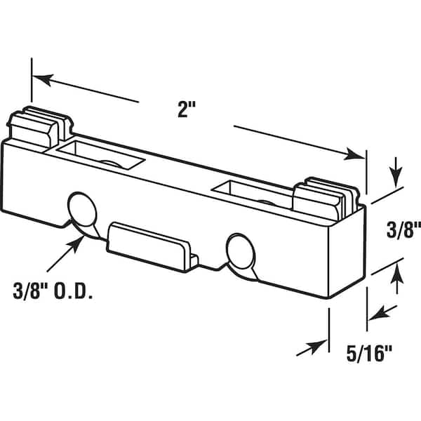 3/8 in. Brass Wheels Sliding Window Tandem Roller Assembly (2-pack)